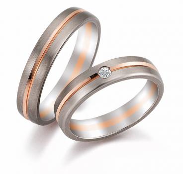 August Gerstner Trauringe Weiss-Rotgold 4/27140/4.5 + 27140/4.5