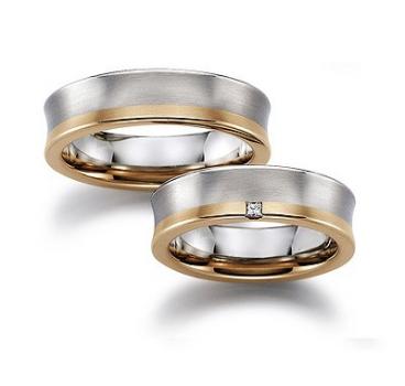 August Gerstner Trauringe Weiss-Rotgold 4/27440/6 + 27968/6