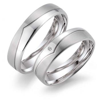 August Gerstner Trauringe Weissgold 4/28072/5 + 28072/5