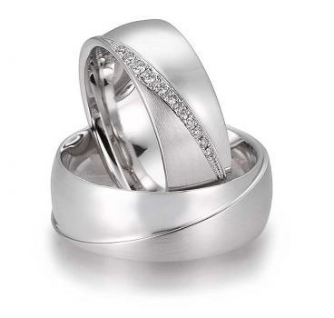 August Gerstner Trauringe Weissgold 4/28246/8 + 28246/8