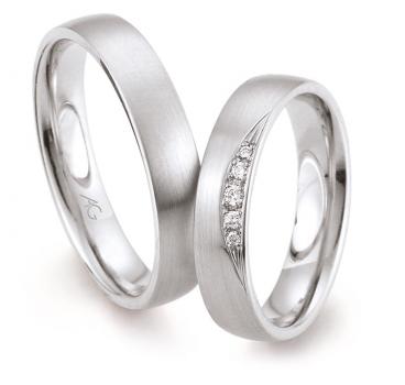 August Gerstner Trauringe Weissgold 4/28486/4.5 + 28486/4.5