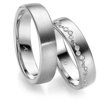 August Gerstner Trauringe Weissgold 4/28518/5 + 28518/5
