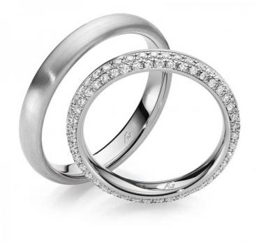 August Gerstner Trauringe Weissgold 4/28610/3.5 + 28610/3.5