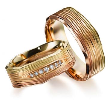 August Gerstner Trauringe Tricolour 4/28693/7.5 + 28693/7.5