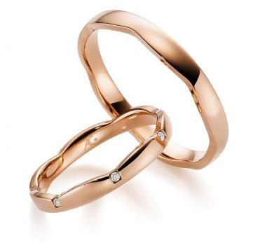 August Gerstner Trauringe Rotgold 4/28712/2.5 + 28712/3