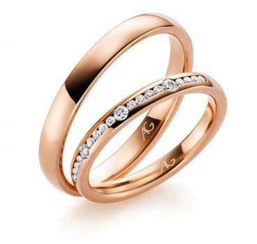 August Gerstner Trauringe Rotgold 4/28707/2.5 + 28707/3