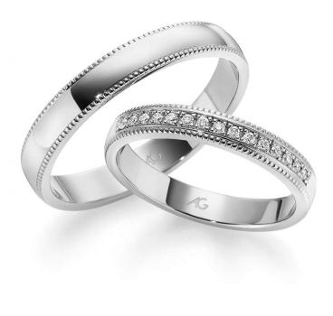 August Gerstner Trauringe Weissgold 4/28708/3 + 28708/3.5