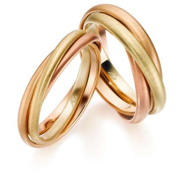 August Gerstner Trauringe Tricolour 22064/2 + 22064/2