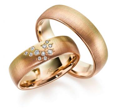 August Gerstner Trauringe Tricolour 4/28686/6 + 28686/6