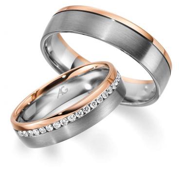 August Gerstner Trauringe Weiss-Rotgold 4/28724/5 + 28724/5.5