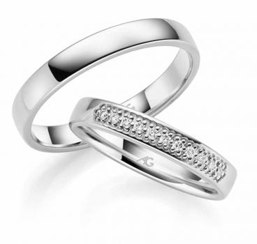 August Gerstner Trauringe Weissgold 31115/3.5 + 4/31115/3.5