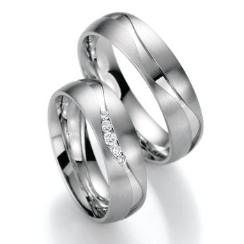 Nowotny-Collection Ruesch Trauringe Weissgold 02/40230-060 + 02/40240-060