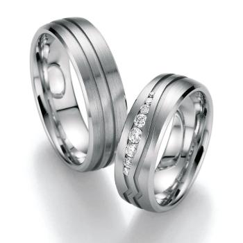 Nowotny-Collection Ruesch Trauringe Weissgold 02/40310-065 + 02/40320-065