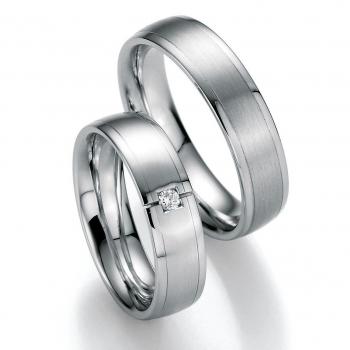 Nowotny-Collection Ruesch Trauringe Weissgold 02/40330-055 + 02/40340-055