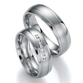 Nowotny-Collection Ruesch Trauringe Weissgold 02/40350-063 + 02/40360-063