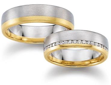 August Gerstner Trauringe Weiss-Gelbgold 4/27493/6 + 27493/6