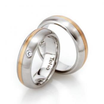 TeNo Trauringe Edelstahl 068.2114.D30RG + 068.2100.D30RG