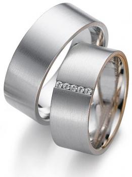 August Gerstner Trauringe Weissgold 4/20217/8 + 20217/8