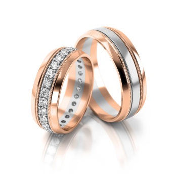 Preview: Stelmach Trauringe Weiss-Gelbgold 181