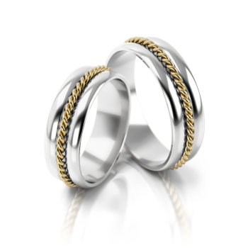 Preview: Stelmach Trauringe Weiss-Rotgold 185