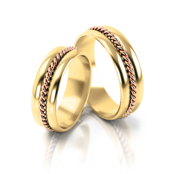 Preview: Stelmach Trauringe Weiss-Rotgold 185