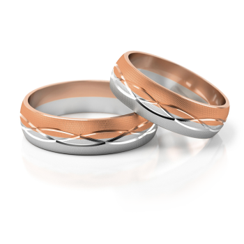 Preview: Stelmach Trauringe Weiss-Gelbgold 205