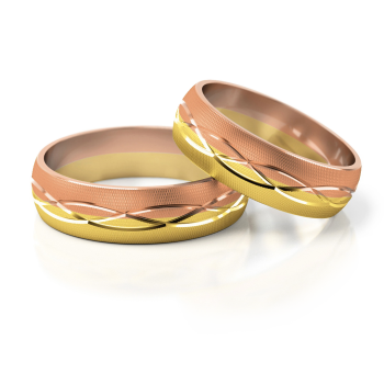 Preview: Stelmach Trauringe Weiss-Gelbgold 205