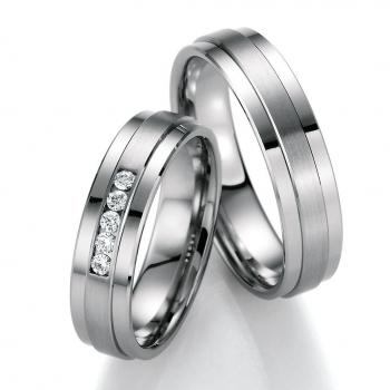 Nowotny-Collection Ruesch Trauringe Weissgold 66/20470 + 66/20480