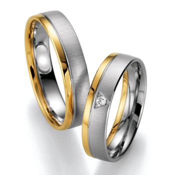 Nowotny-Collection Ruesch Trauringe Weiss-Gelbgold 66/20710-050 + 66/20720-050