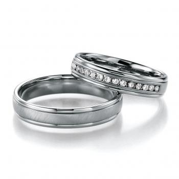 Nowotny-Collection Ruesch Trauringe Weissgold 66/20510 + 66/20520