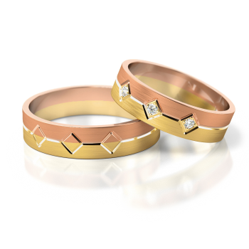 Preview: Stelmach Trauringe Weiss-Gelbgold 227