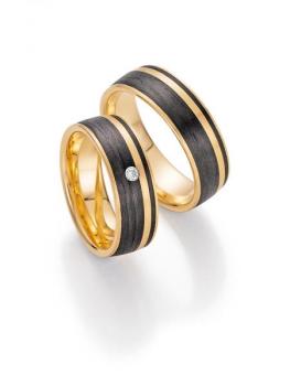 Fischer Trauringe Carbon 22 01300/070 + 23 01300/070