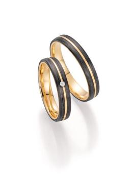 Fischer Trauringe Carbon 22 01340/040 + 23 01340/040