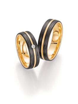 Fischer Trauringe Carbon 22 01340/050 + 23 01340/050