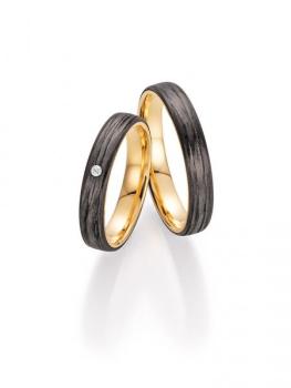 Fischer Trauringe Carbon 22 01350/040 + 23 01350/040