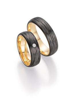 Fischer Trauringe Carbon 22 01350/060 + 23 01350/060