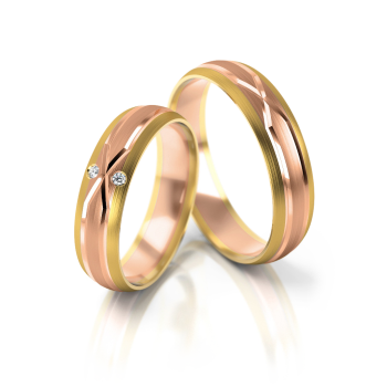 Preview: Stelmach Trauringe Weiss-Rosegold 235