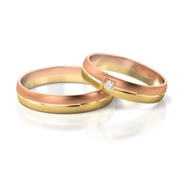 Preview: Stelmach Trauringe Weiss-Gelbgold 236