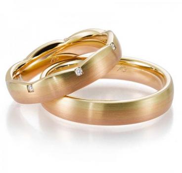 August Gerstner Trauringe Tricolour 4/28601/4,3 + 28601/4,5