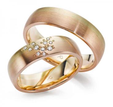 August Gerstner Trauringe Tricolour 4/28602/6 + 28602/6