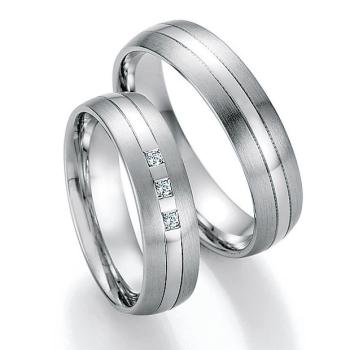 Nowotny-Collection Ruesch Trauringe Weissgold 66/33030-055 + 66/33040-055