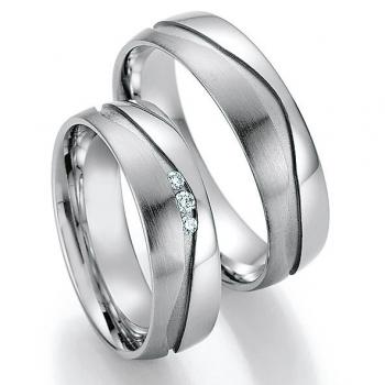 Nowotny-Collection Ruesch Trauringe Weissgold 66/33050-060 + 66/33060-060