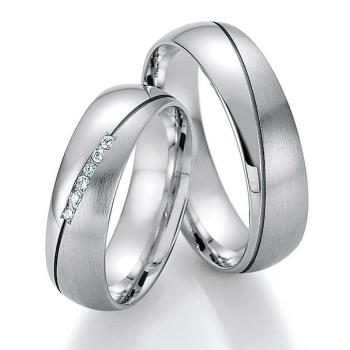 Nowotny-Collection Ruesch Trauringe Weissgold 66/33150-060 + 66/33160-060