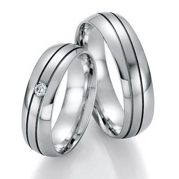 Nowotny-Collection Ruesch Trauringe Weissgold 66/33010-060 + 66/33020-060