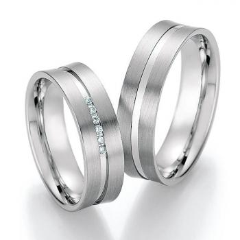 Nowotny-Collection Ruesch Trauringe Weissgold 66/33170-060 +  66/33180-060