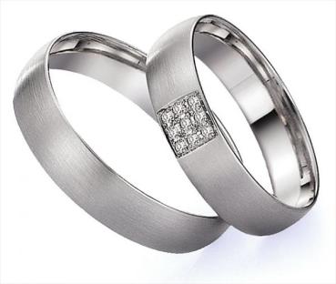 Gettmann Trauringe Weissgold 8024.50 + 8024.50