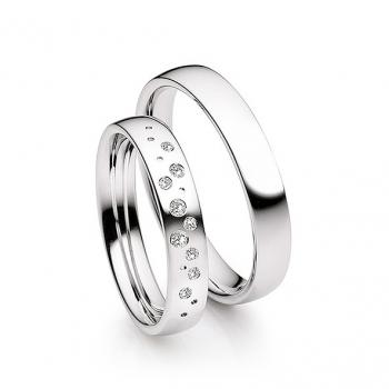 Fischer Trauringe Weissgold 38 07548-040 + 06 07548-040