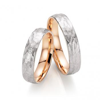 Fischer Trauringe Weiss-Rotgold 38 07566-045 + 05 07566-045