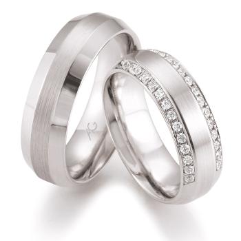 August Gerstner Trauringe Weissgold 4/28472/7  + 28472/7