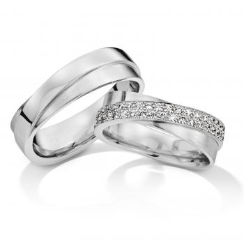 August Gerstner Trauringe Weissgold 4/28766/6.6 + 28766/6.6